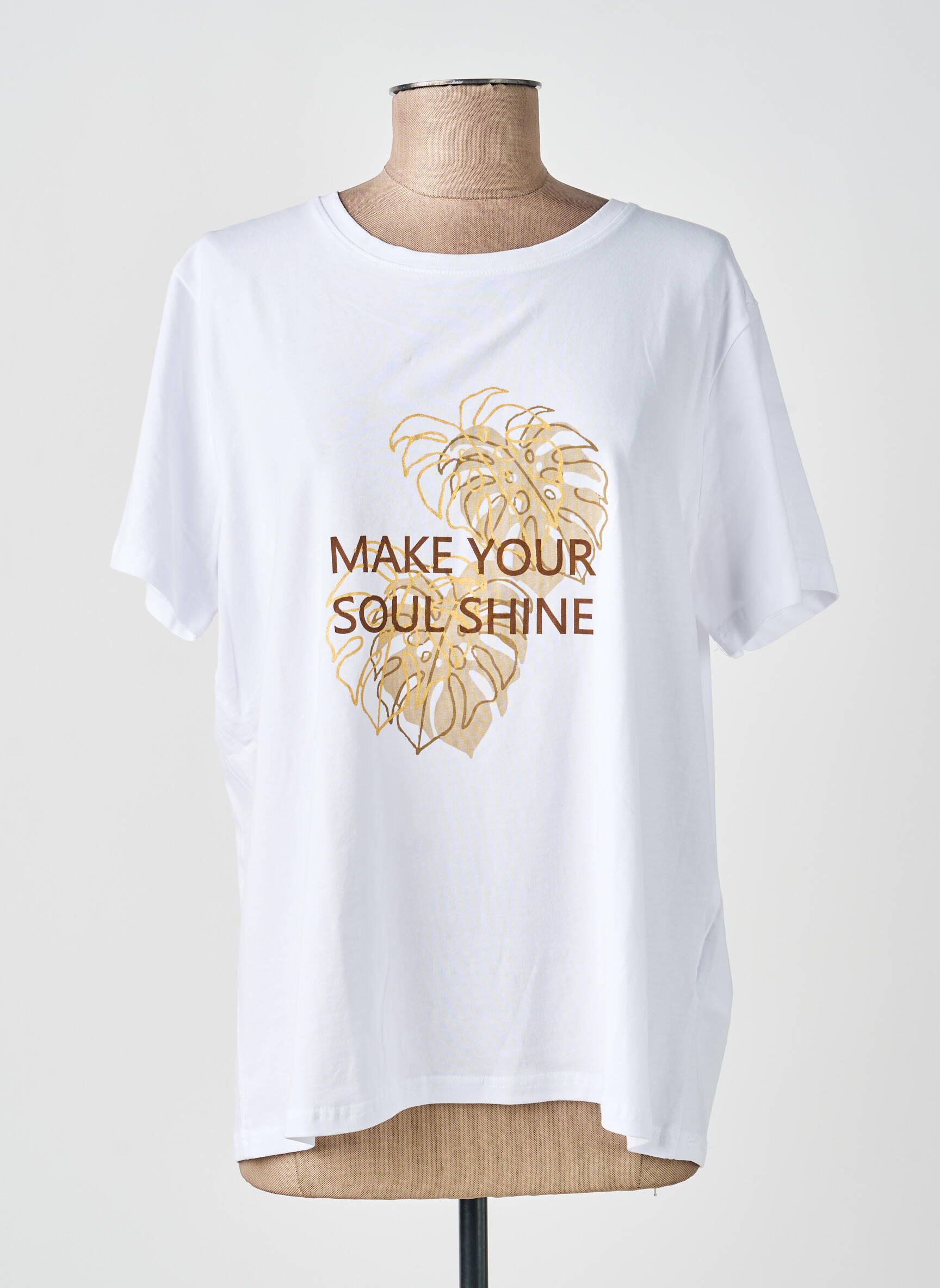 T-marškinys floqué serigrafija trumpas rankovės baltas SOYACONCEPT moteris
