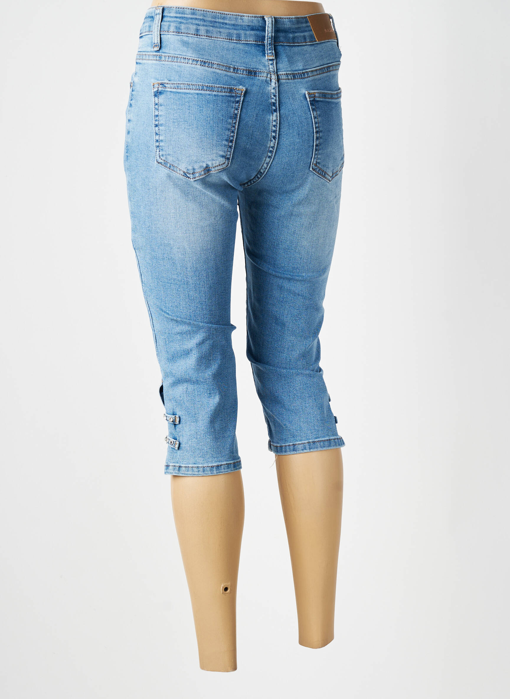 Korsaras išblukęs aukšta talija mėlyna BS JEANS moteris