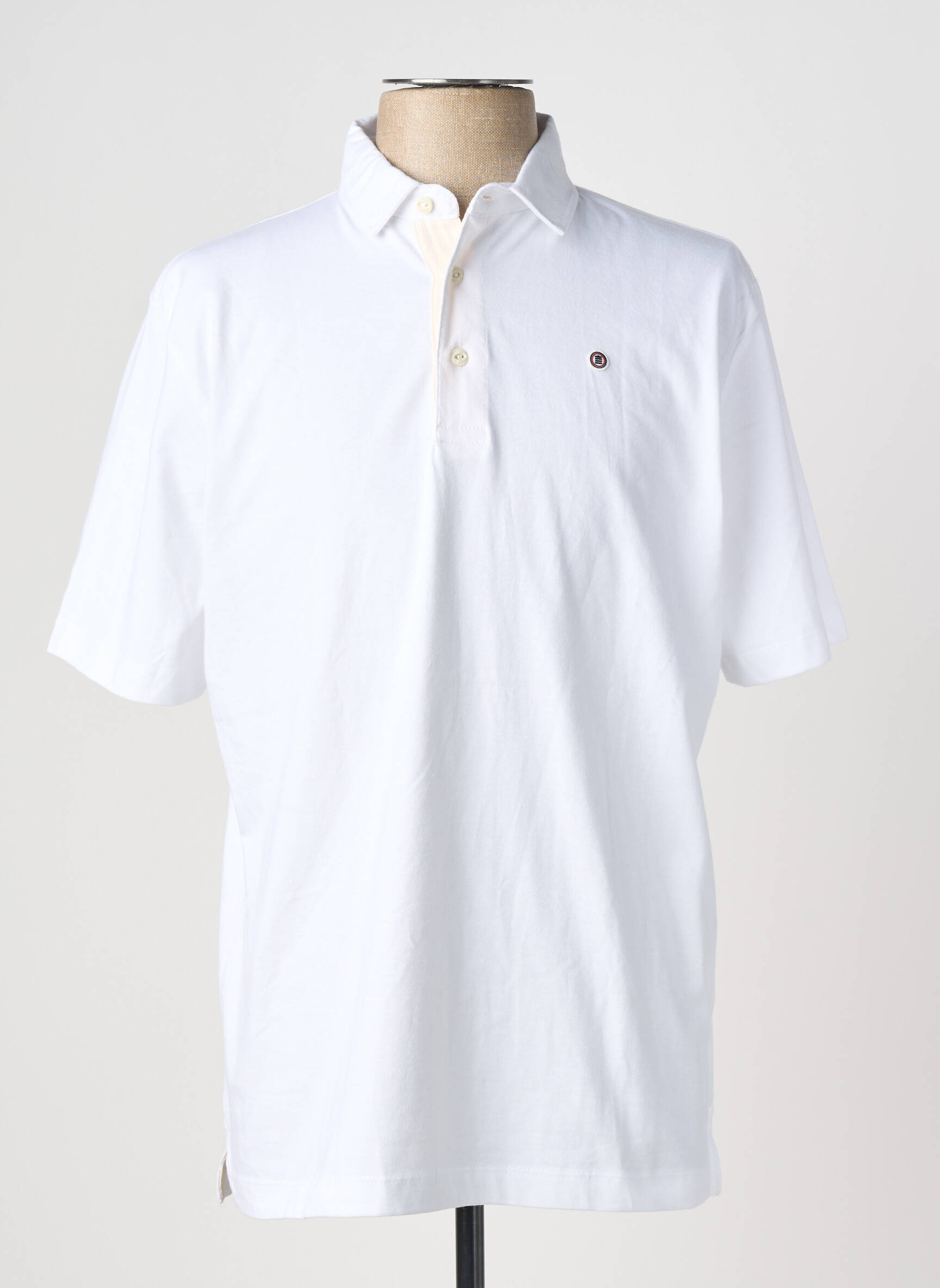 Polo jersey audinys trumpas rankovės baltas SERGE BLANCO vyras