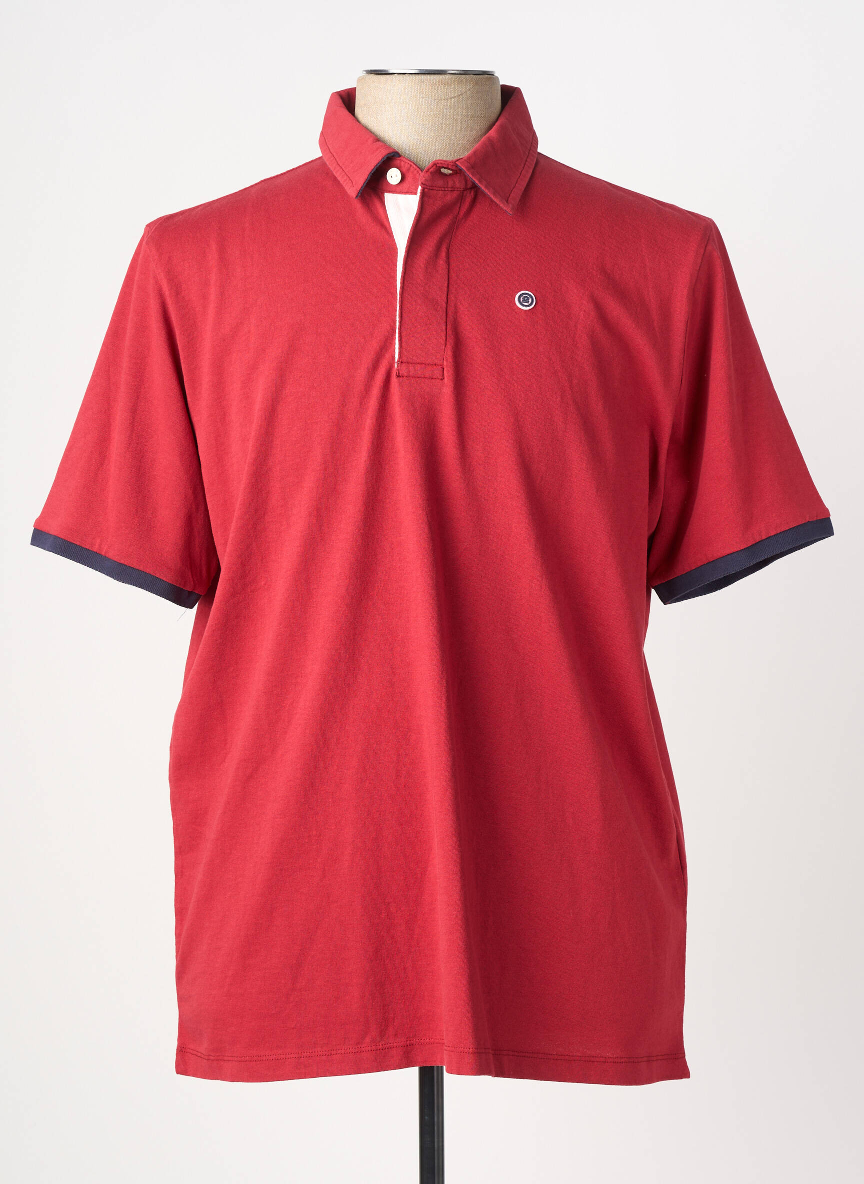 Polo jersey audinys trumpas rankovės raudona SERGE BLANCO vyras