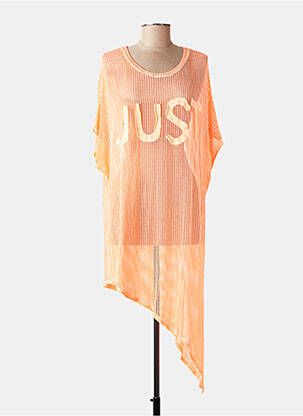 Trumpa rankovė tunika lengva ir skaidri oranžinė NEW COLLECTION moteris