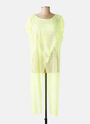 Trumpa rankovė tunika lengva ir skaidri tamsiai geltona NEW COLLECTION moteris