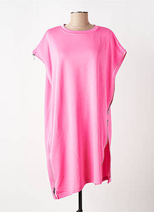 Trumpa suknelė trumpas rankovės trumpas rankovės rožinė FLY OUT moteris