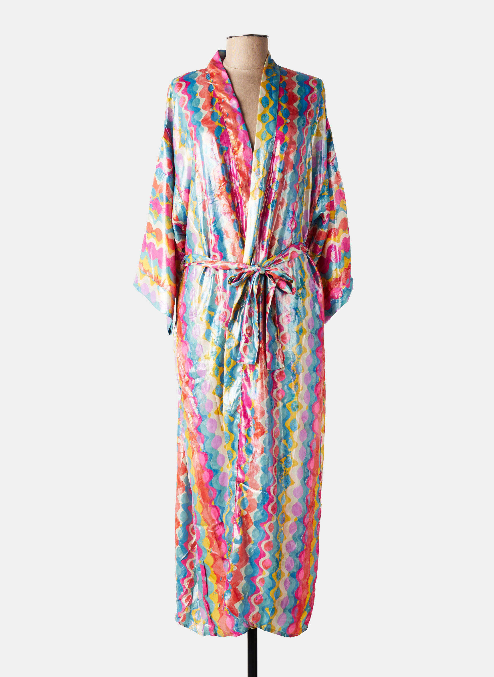 Kimono striukė fantazijos raštas rožinė BIANCA moteris