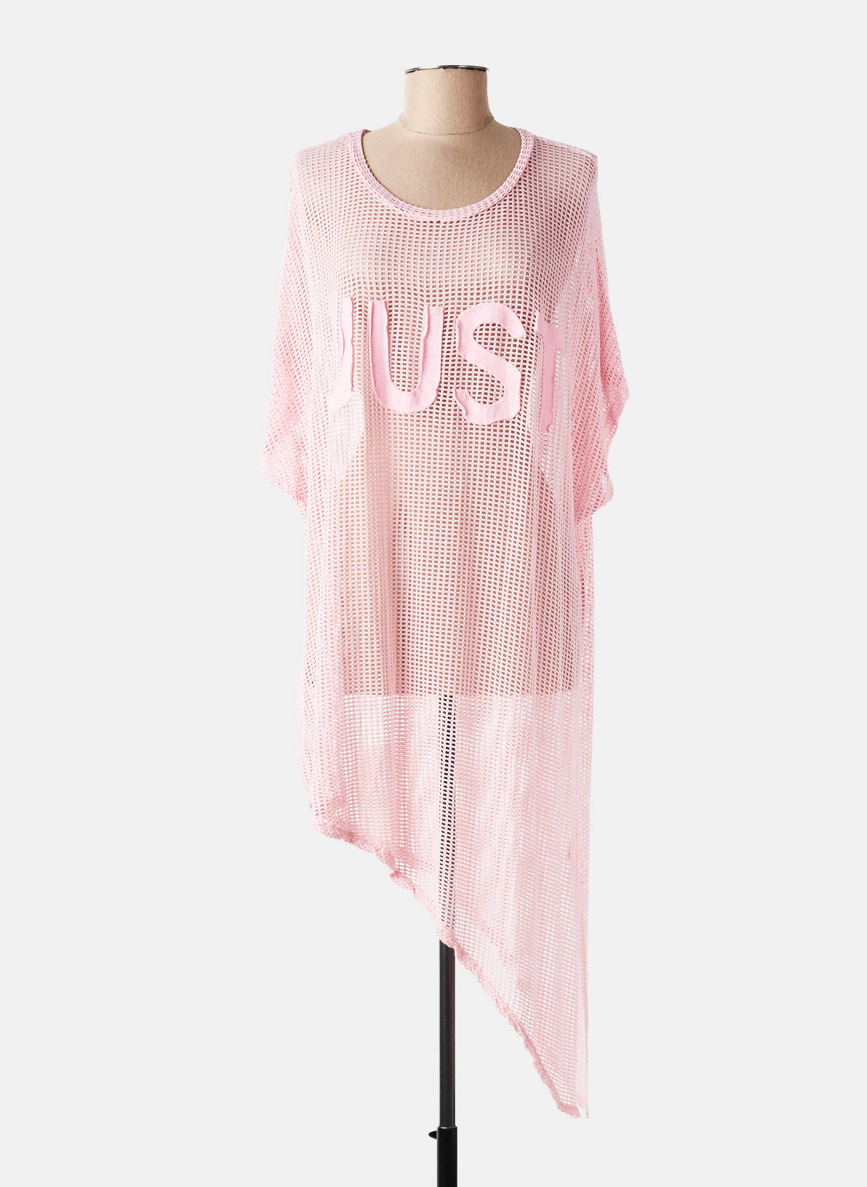Trumpa rankovė tunika lengva ir skaidri rožinė NEW COLLECTION moteris