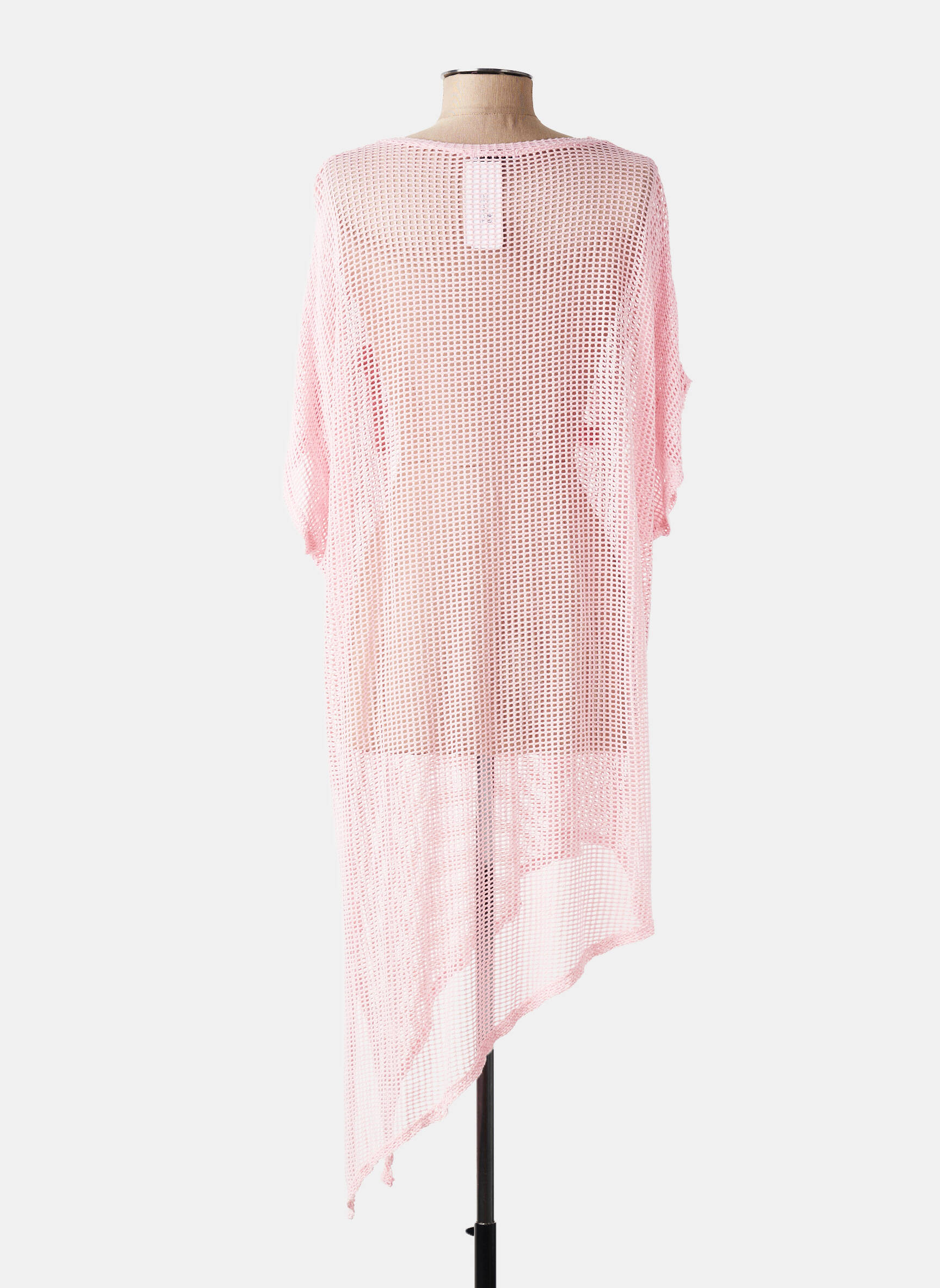 Trumpa rankovė tunika lengva ir skaidri rožinė NEW COLLECTION moteris
