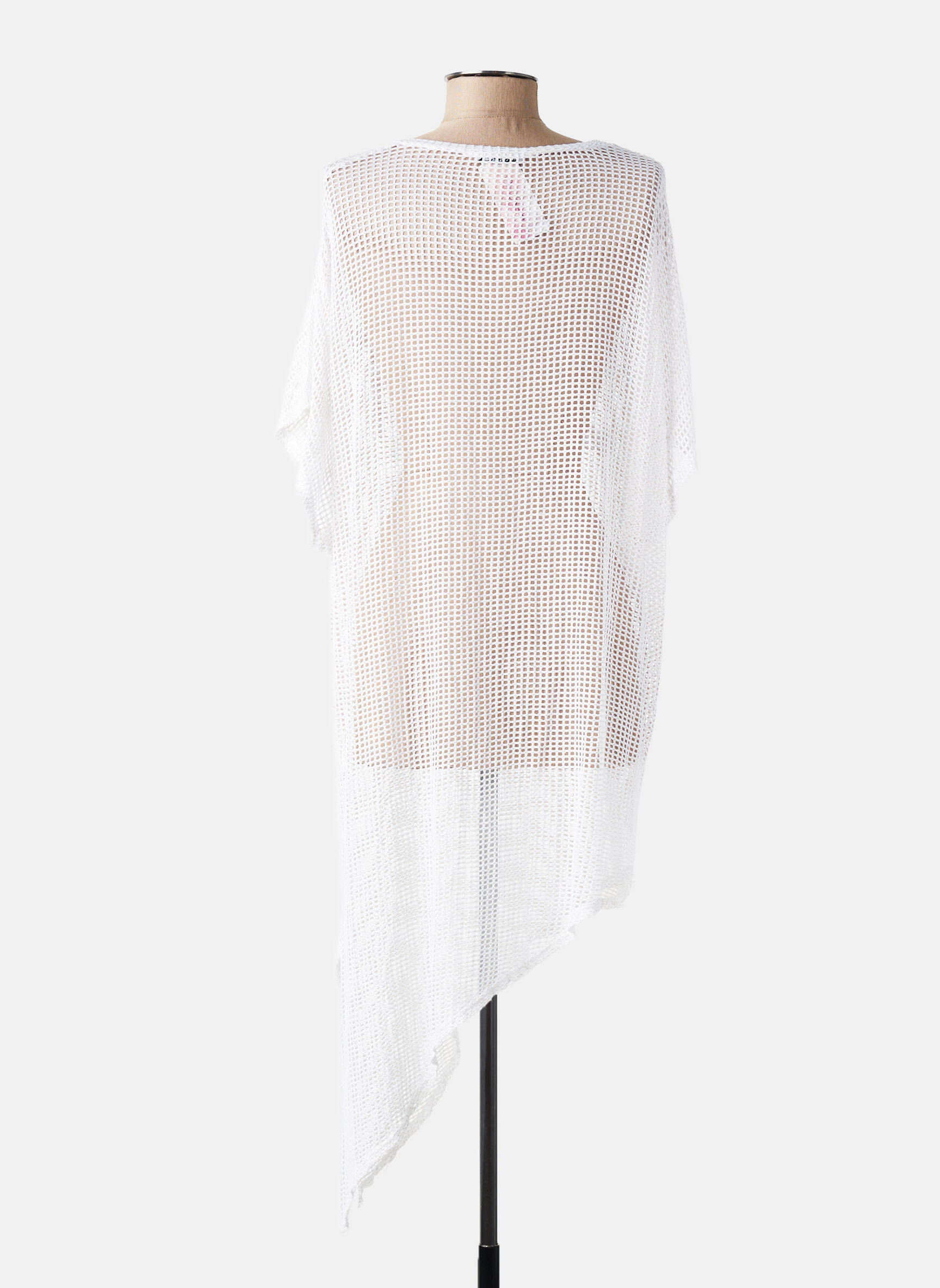 Trumpa rankovė tunika lengva ir skaidri baltas NEW COLLECTION moteris