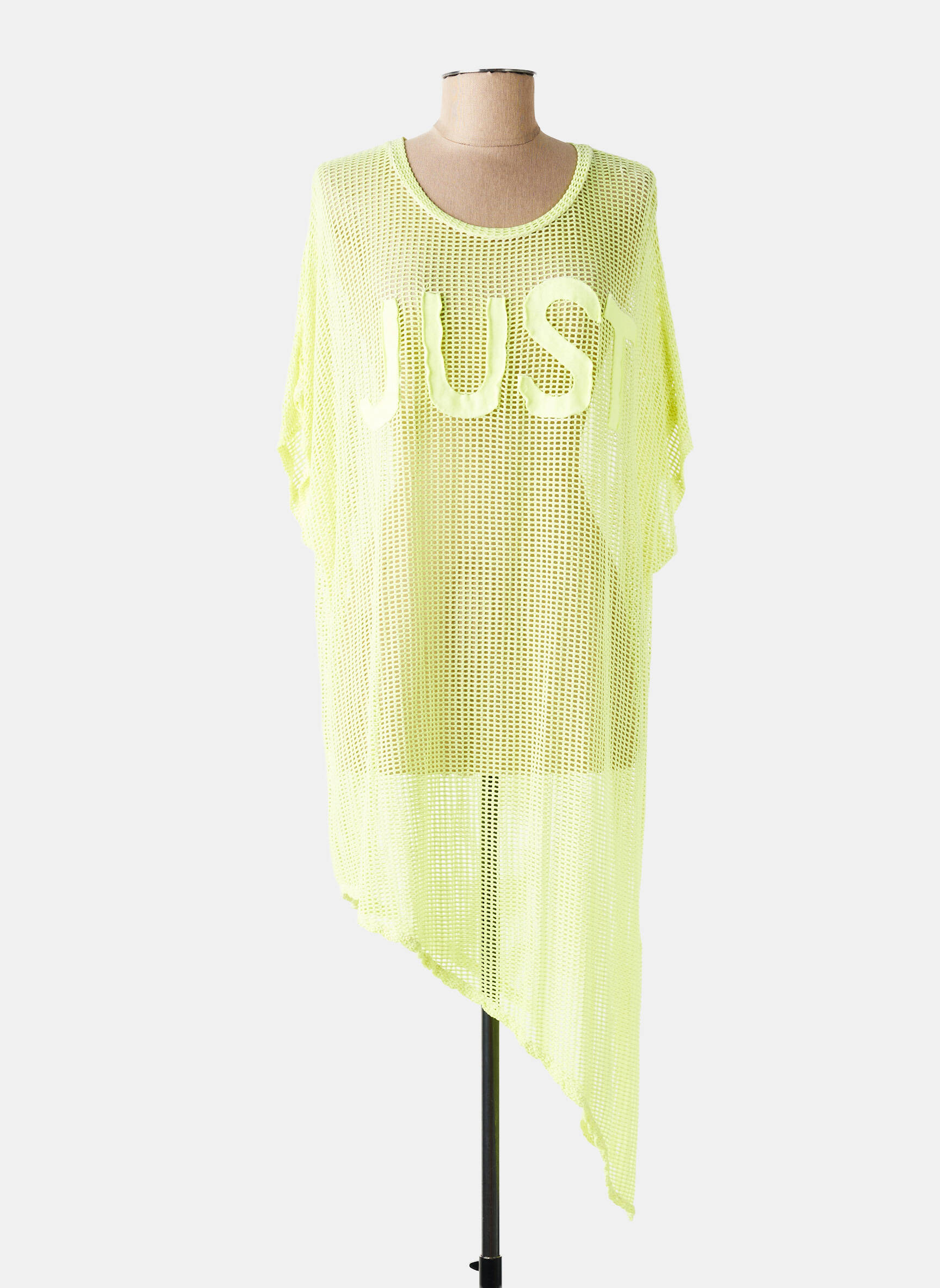 Trumpa rankovė tunika lengva ir skaidri geltona NEW COLLECTION moteris