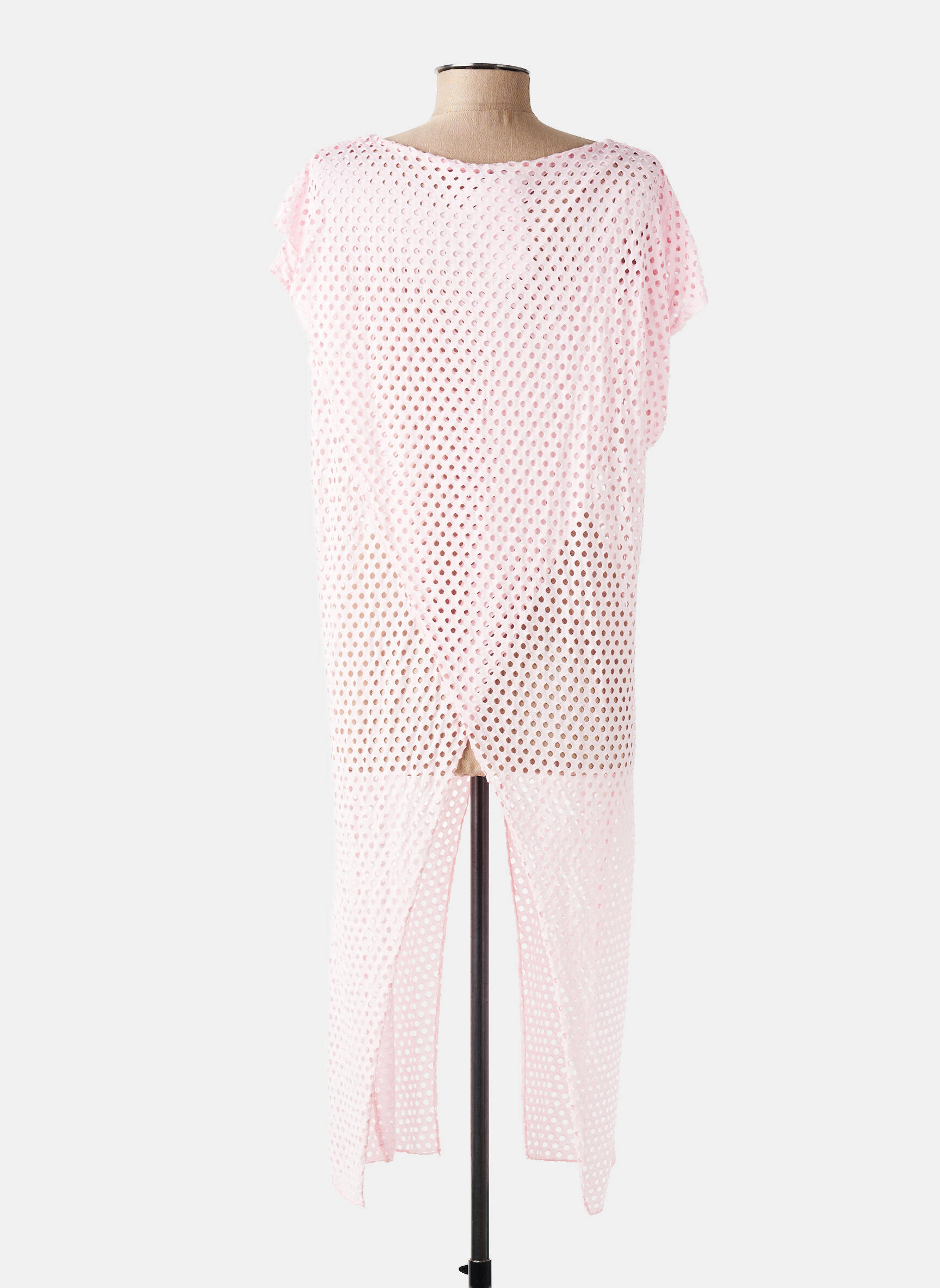 Trumpa rankovė tunika lengva ir skaidri rožinė NEW COLLECTION moteris