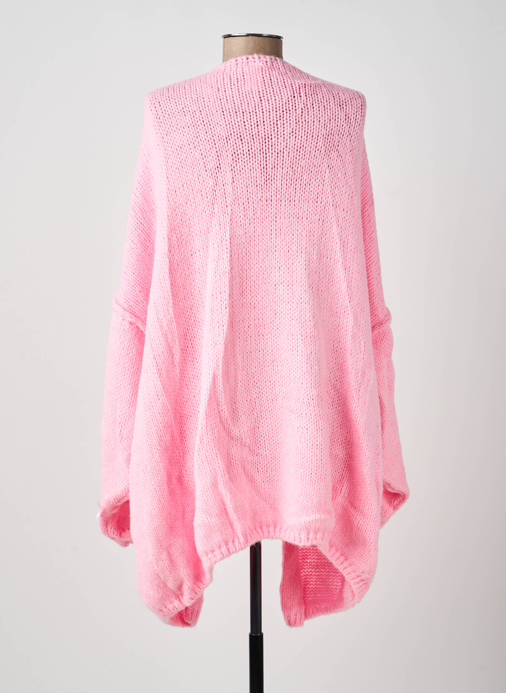 Ilgų rankovių liemenė megztas audinys rožinė TRICOT STATION moteris