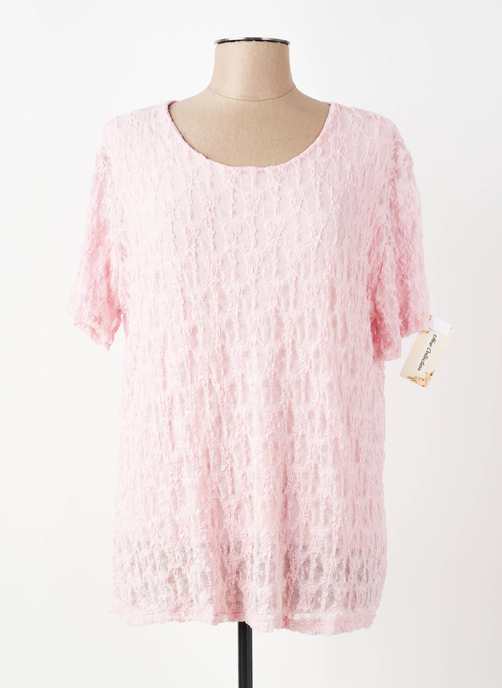 Viršūnė tamprumas trumpas rankovės rožinė NEW COLLECTION moteris