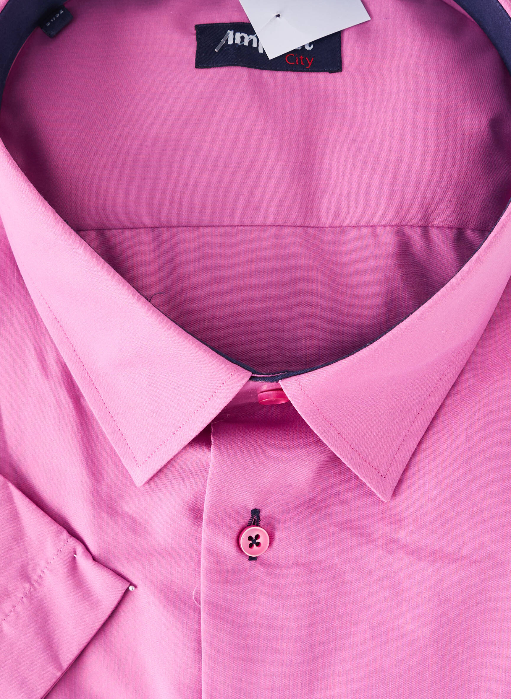 Trumpa rankovė marškiniai kišenės rožinė IMPACT vyras