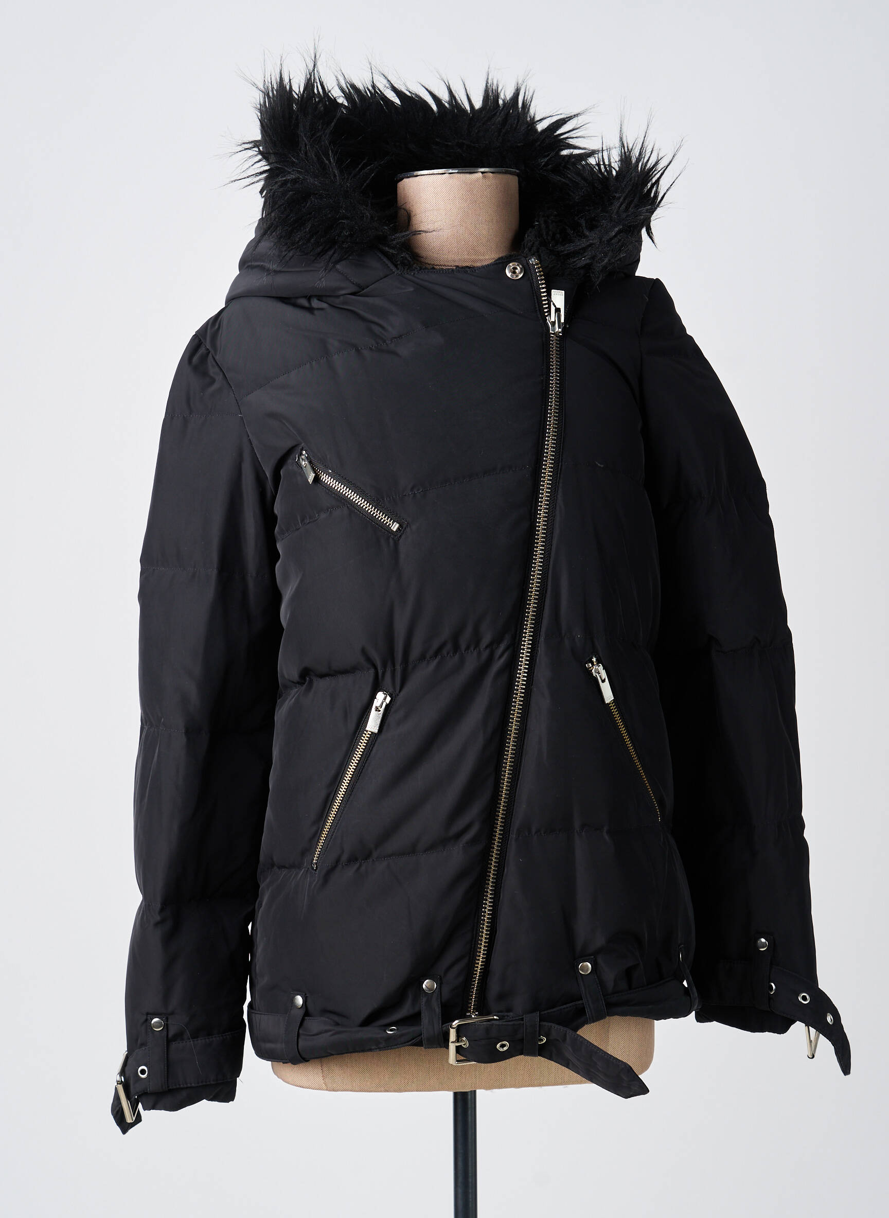 Pūkinė striukė ilgos rankovės su gobtuvu juodas THE KOOPLES (SPORT) moteris