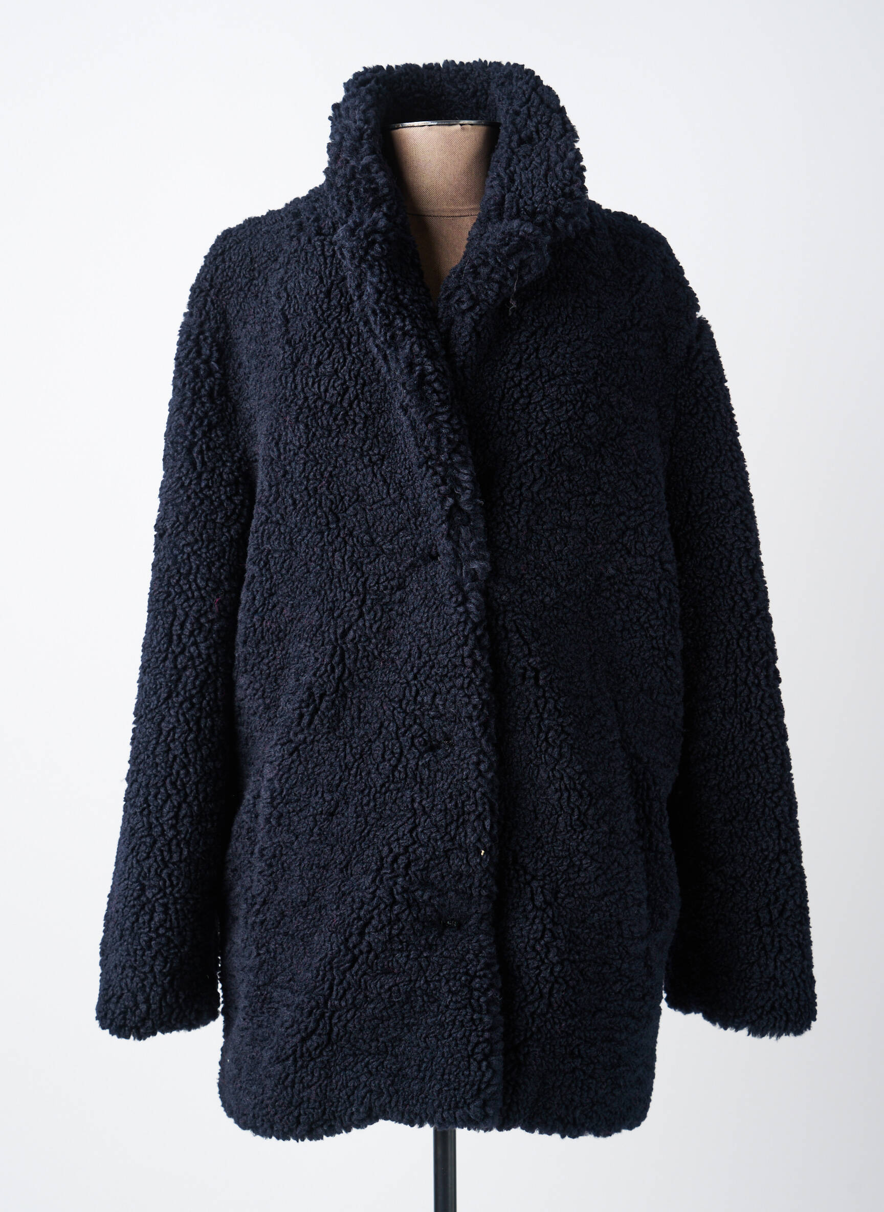 Ilgas paltas tiesi kirpimas be gobtuvų mėlyna THE KOOPLES moteris