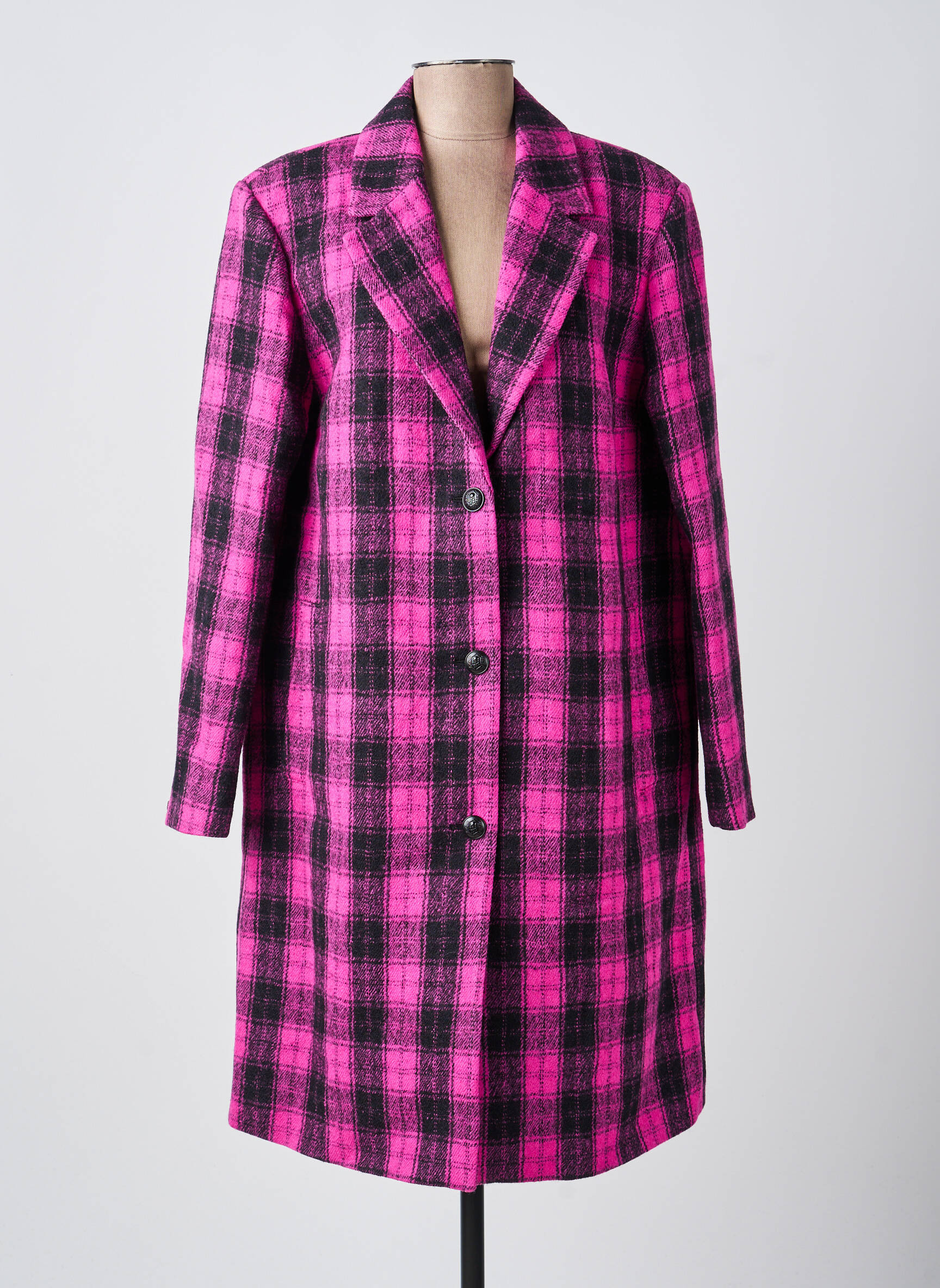 Ilgas paltas tiesi kirpimas be gobtuvų violetinis THE KOOPLES moteris