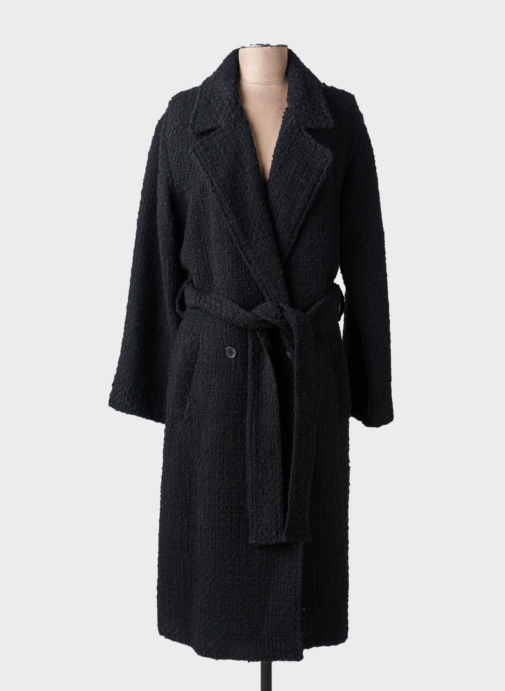 Ilgas paltas centrinė iškirptė be gobtuvų juodas THE KOOPLES moteris