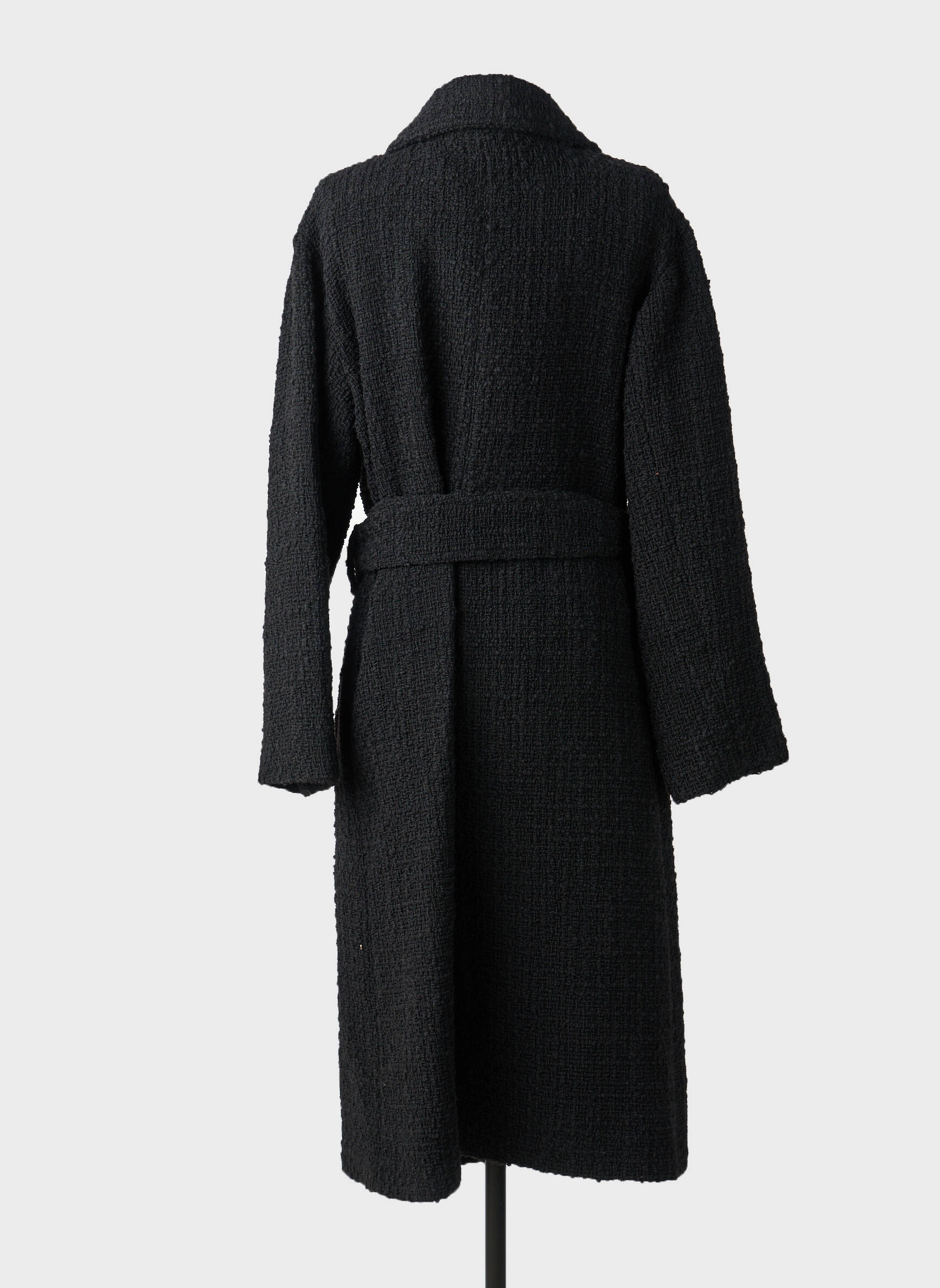 Ilgas paltas centrinė iškirptė be gobtuvų juodas THE KOOPLES moteris