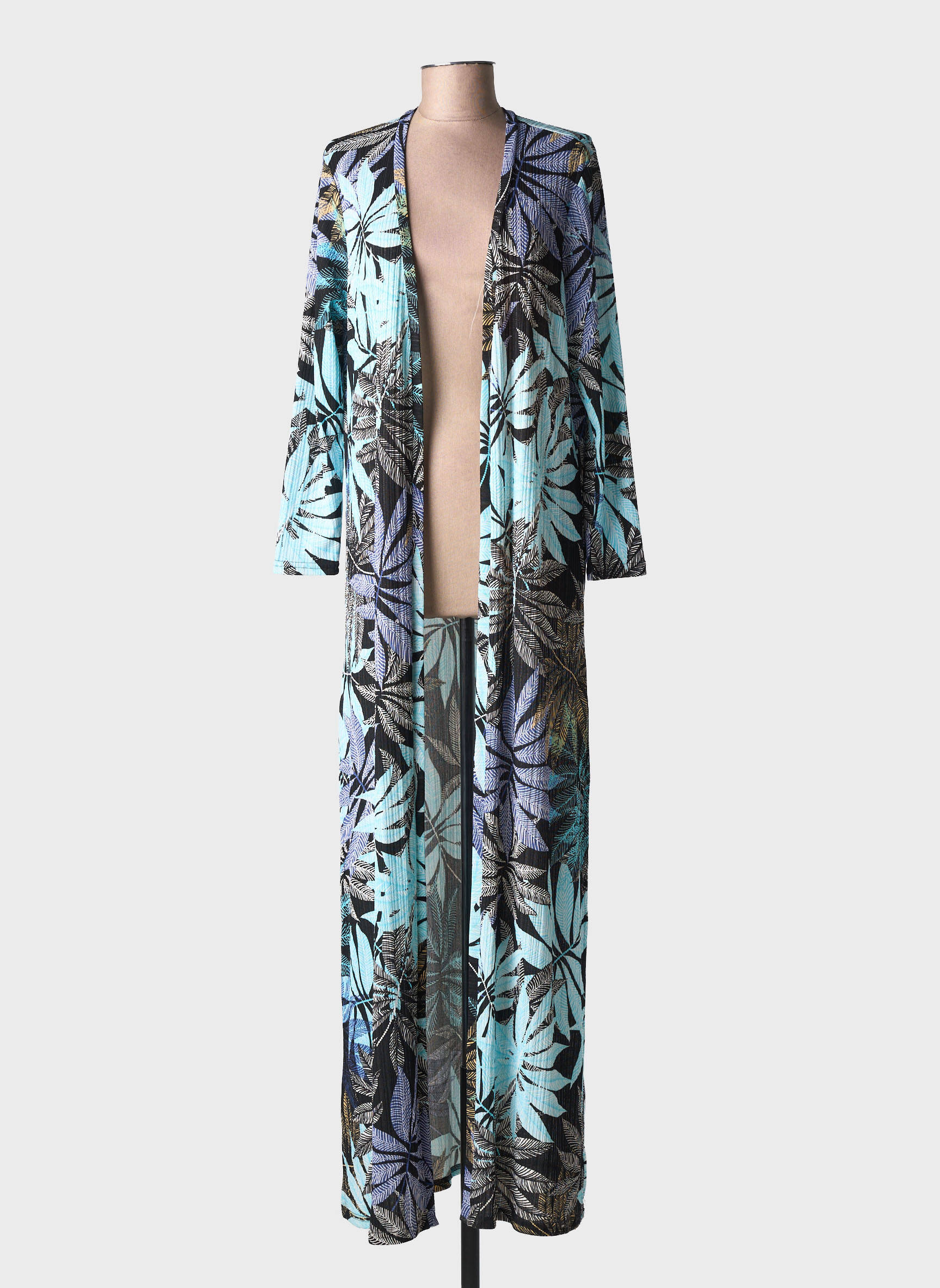 Kimono striukė ilgos rankovės juodas AU SOLEIL DE ST TROPEZ moteris