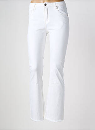 Bootcut džinsai fringe apdaila aukšta talija baltas NINA CARTER moteris