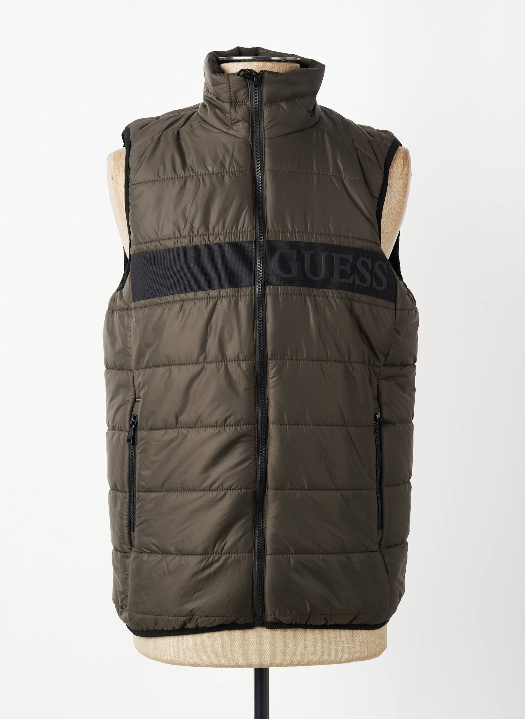 Pūkinė striukė kišenės be gobtuvų žalias GUESS vyras