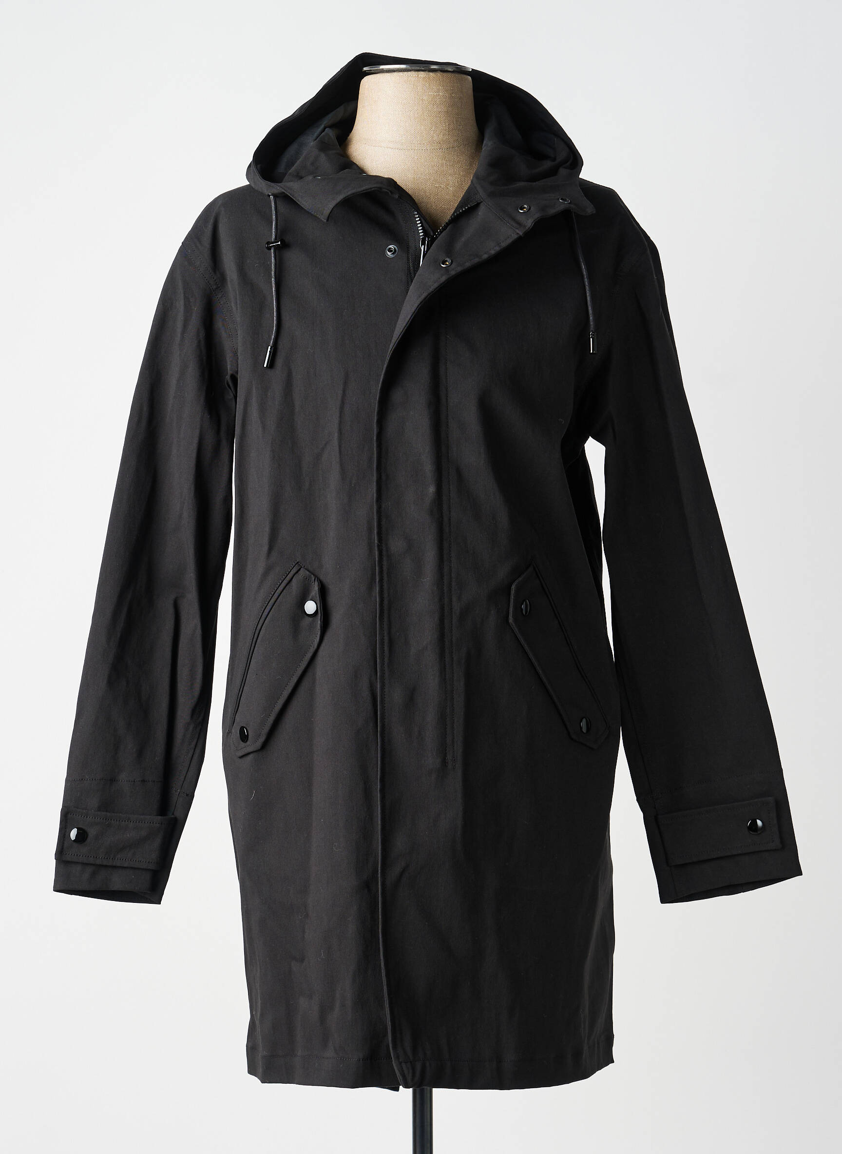 Parka dvigubai apdailinta vidinė dalis su gobtuvu juodas THE KOOPLES moteris