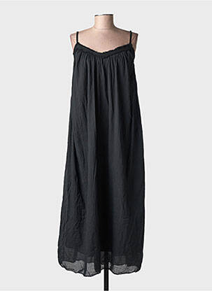 Ilga suknelė sklandi forma plonos dirželiai juodas NEW COLLECTION moteris