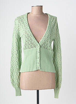 Ilgų rankovių liemenė ažūrinė tinklinė medžiaga žalias ZILCH moteris