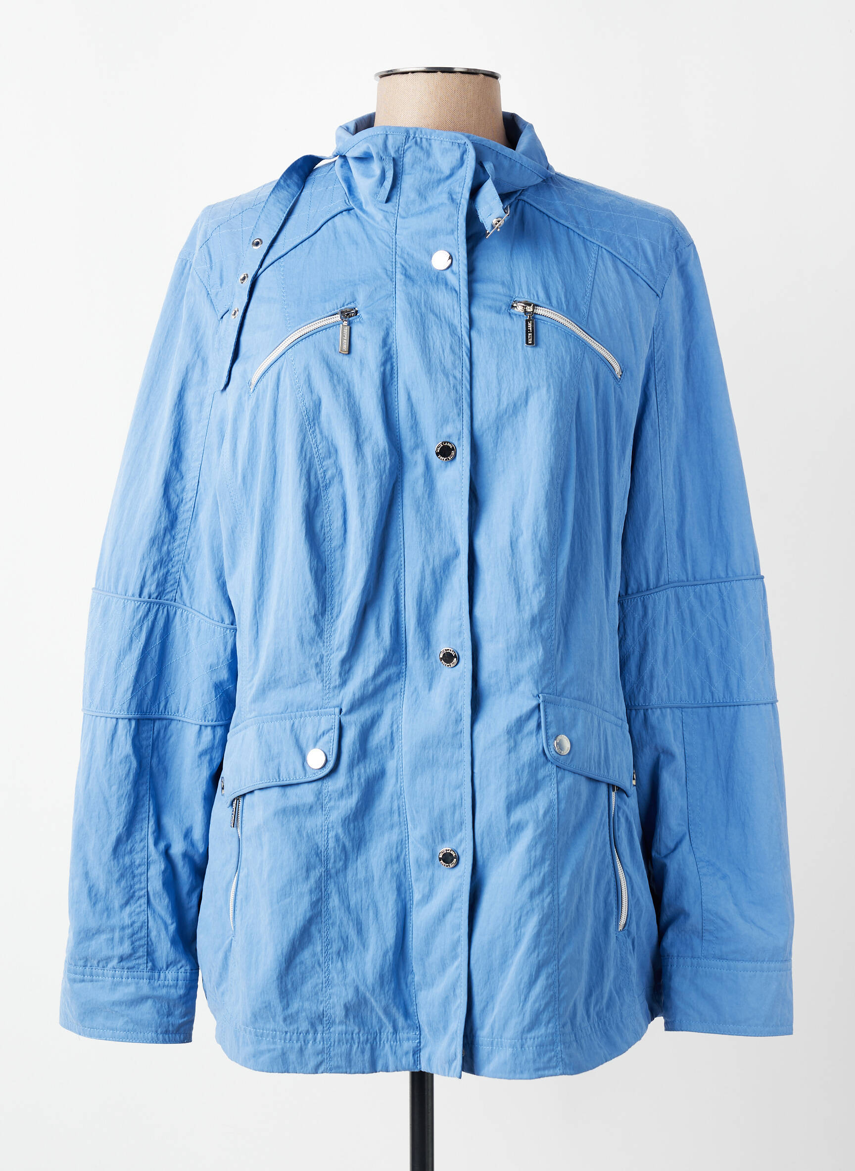 Parka ilgos rankovės be gobtuvų mėlyna WHITE LABEL moteris