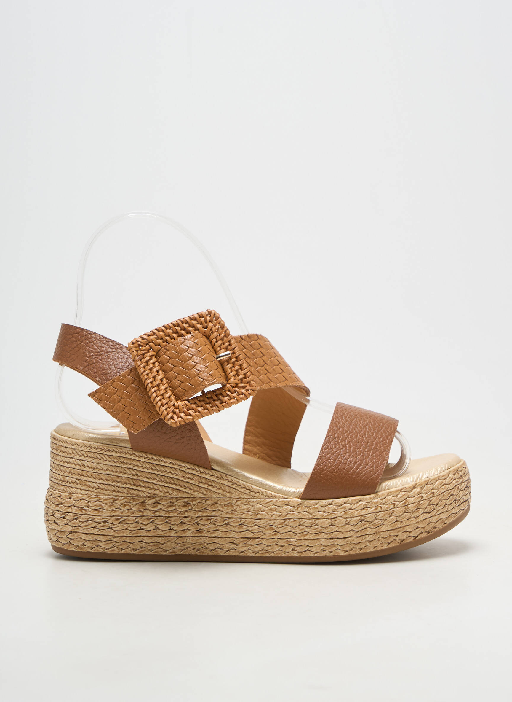Sandalai/nu pėdos lygus medžiaga kulnas nuo 4 iki 6 cm rudas MYMA moteris
