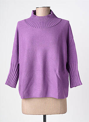 Megztinis tiesi kirpimas 3/4 rankovės violetinis HEINE moteris