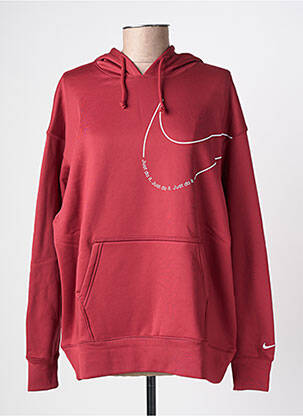 Kapišonas kišenės ilgos rankovės raudona NIKE moteris