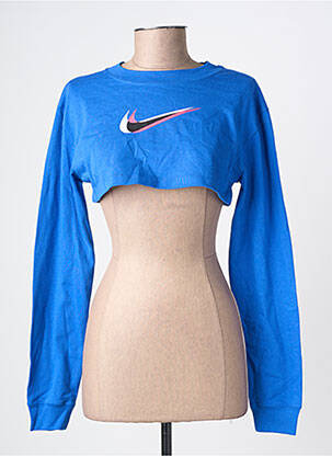 Megztinis centrinė iškirptė ilgos rankovės mėlyna NIKE moteris