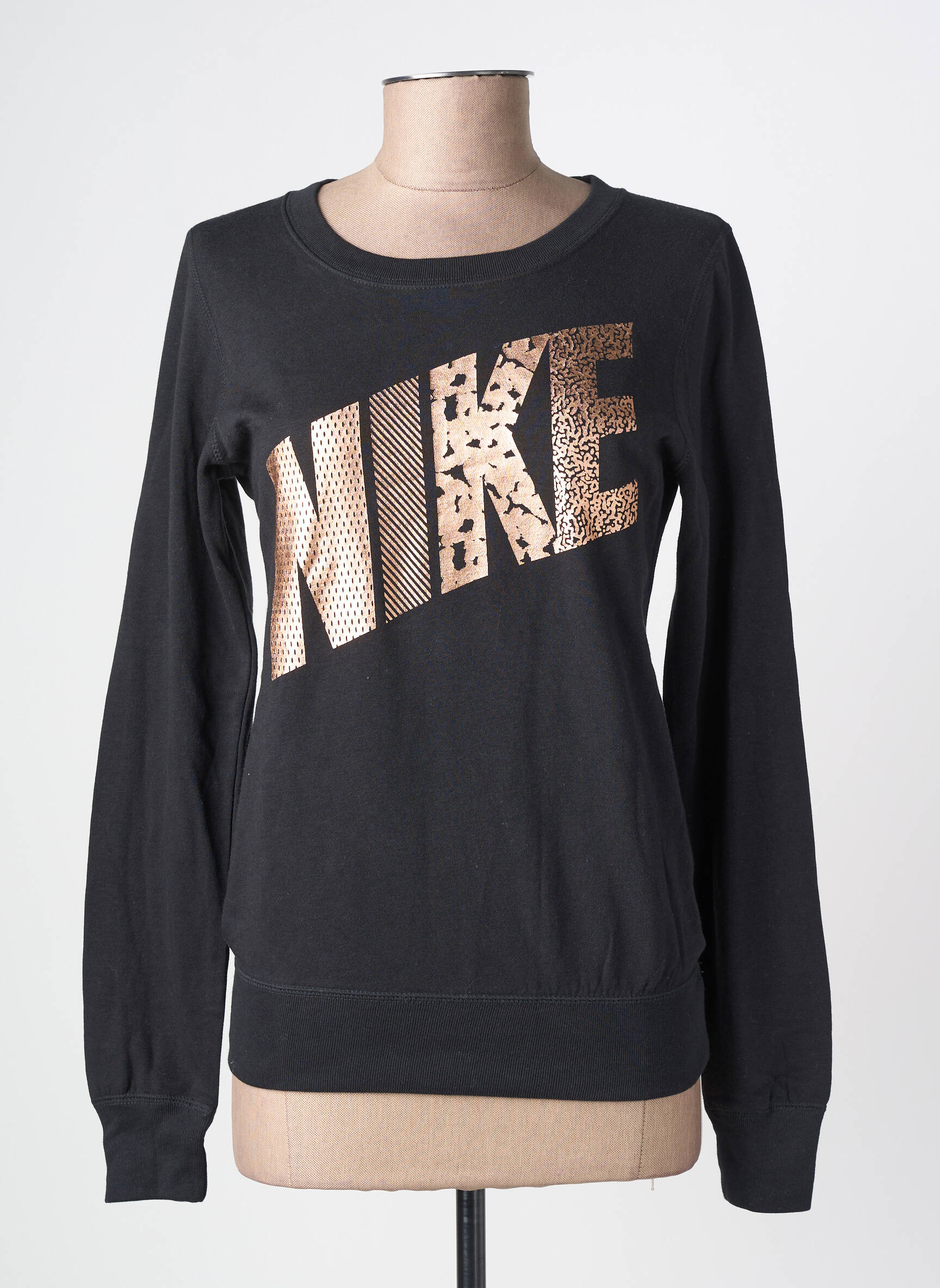 Mikroskopas floqué serigrafija ilgos rankovės juodas NIKE moteris