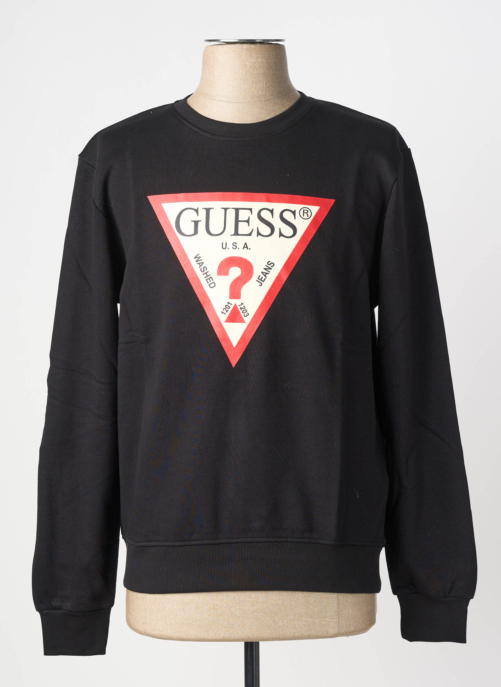 Mikroskopas tamprumas ilgos rankovės juodas GUESS vyras