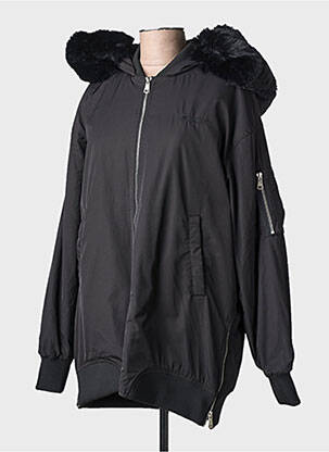 Parka priekinis užtrauktukas su gobtuvu juodas BOMBERS moteris