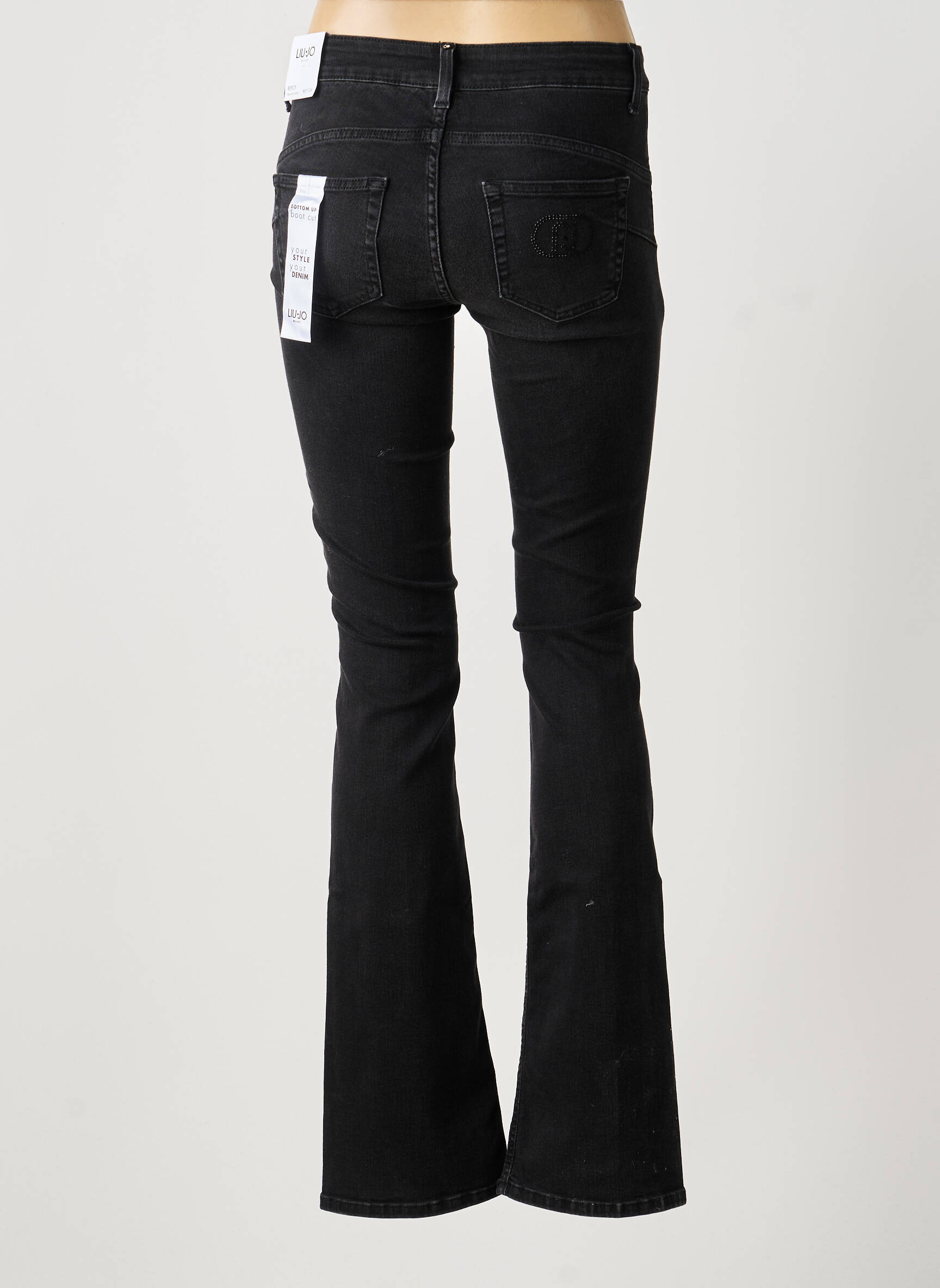 Bootcut džinsai aukšta talija aukšta talija juodas LIU JO moteris