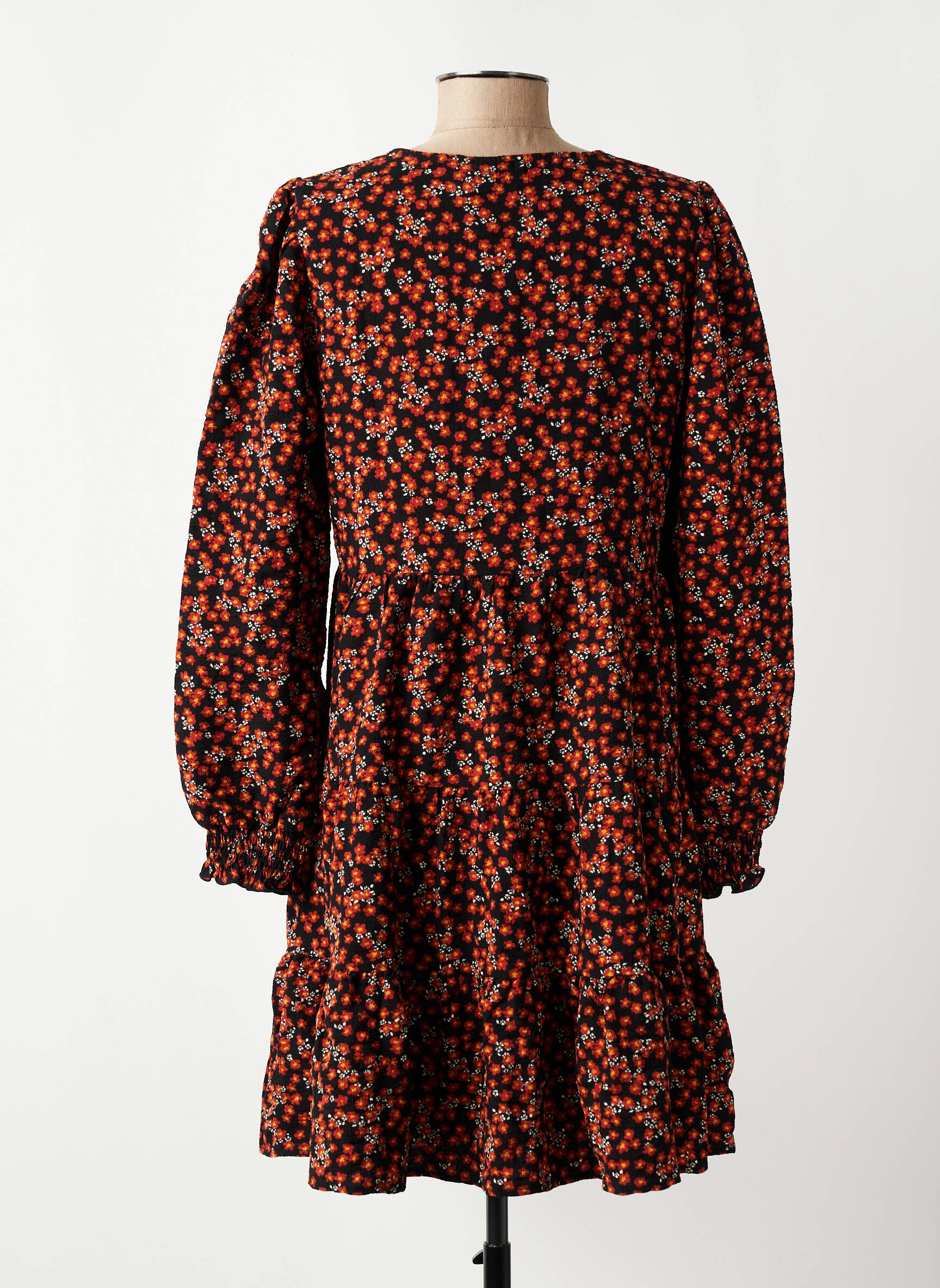 Pusilgių suknelė gėlių raštas ilgos rankovės oranžinė VERO MODA moteris