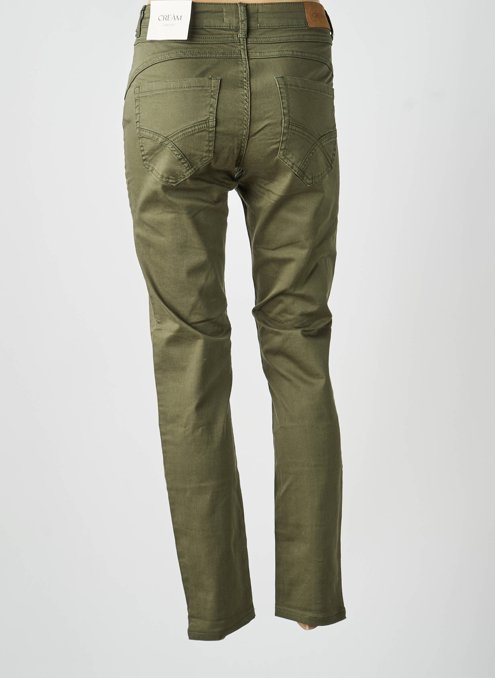 Lieknos džinsai tamprumas normala dydis žalias CREAM moteris