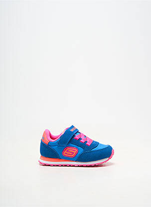 Bėgimo bateliai velcro užsegimas apvalus mygtukas mėlyna SKECHERS mergina