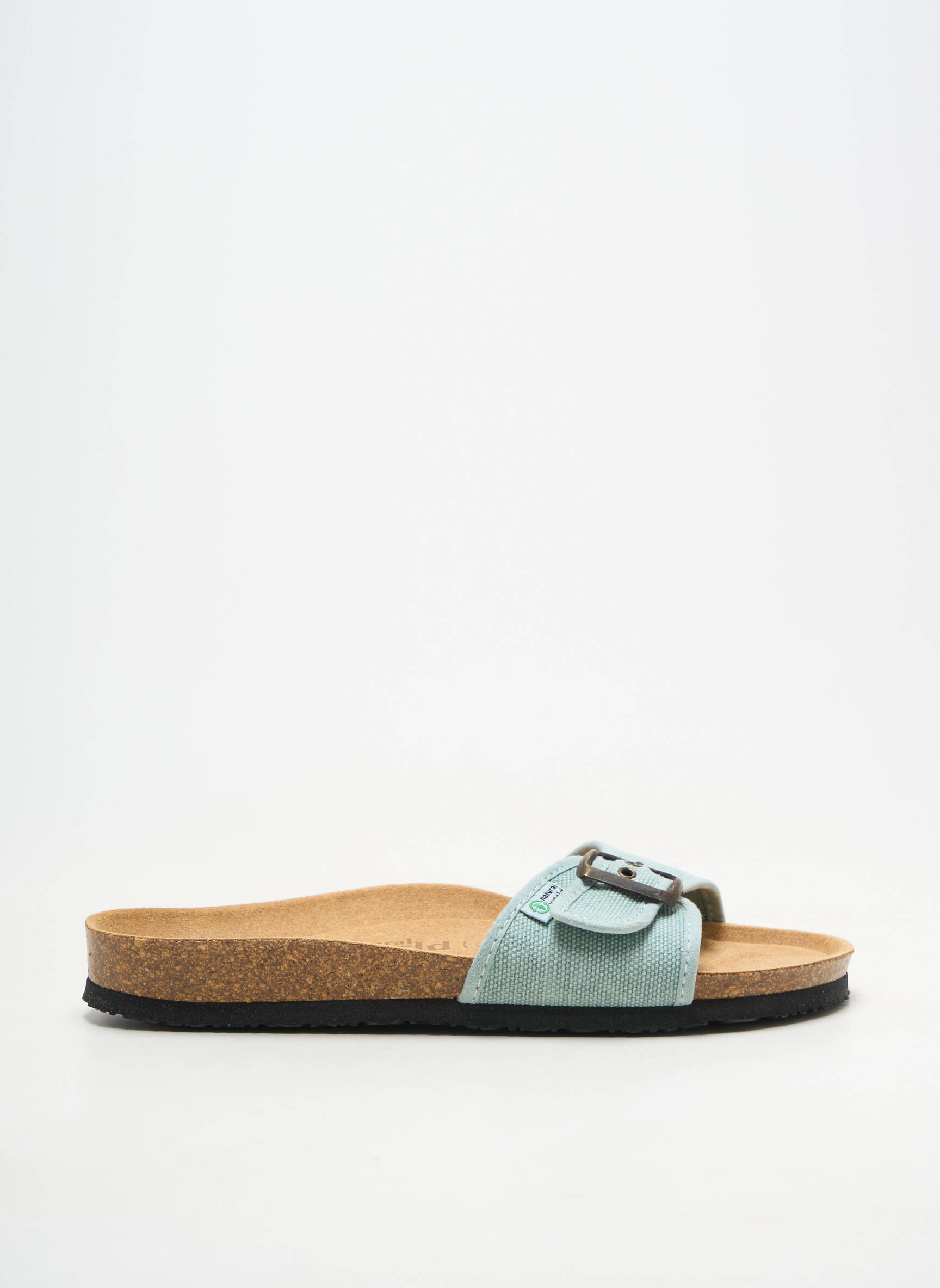 Mule/sabotai atvira pabaiga plokščias kulnas iki 3 cm mėlyna NATURAL WORLD moteris