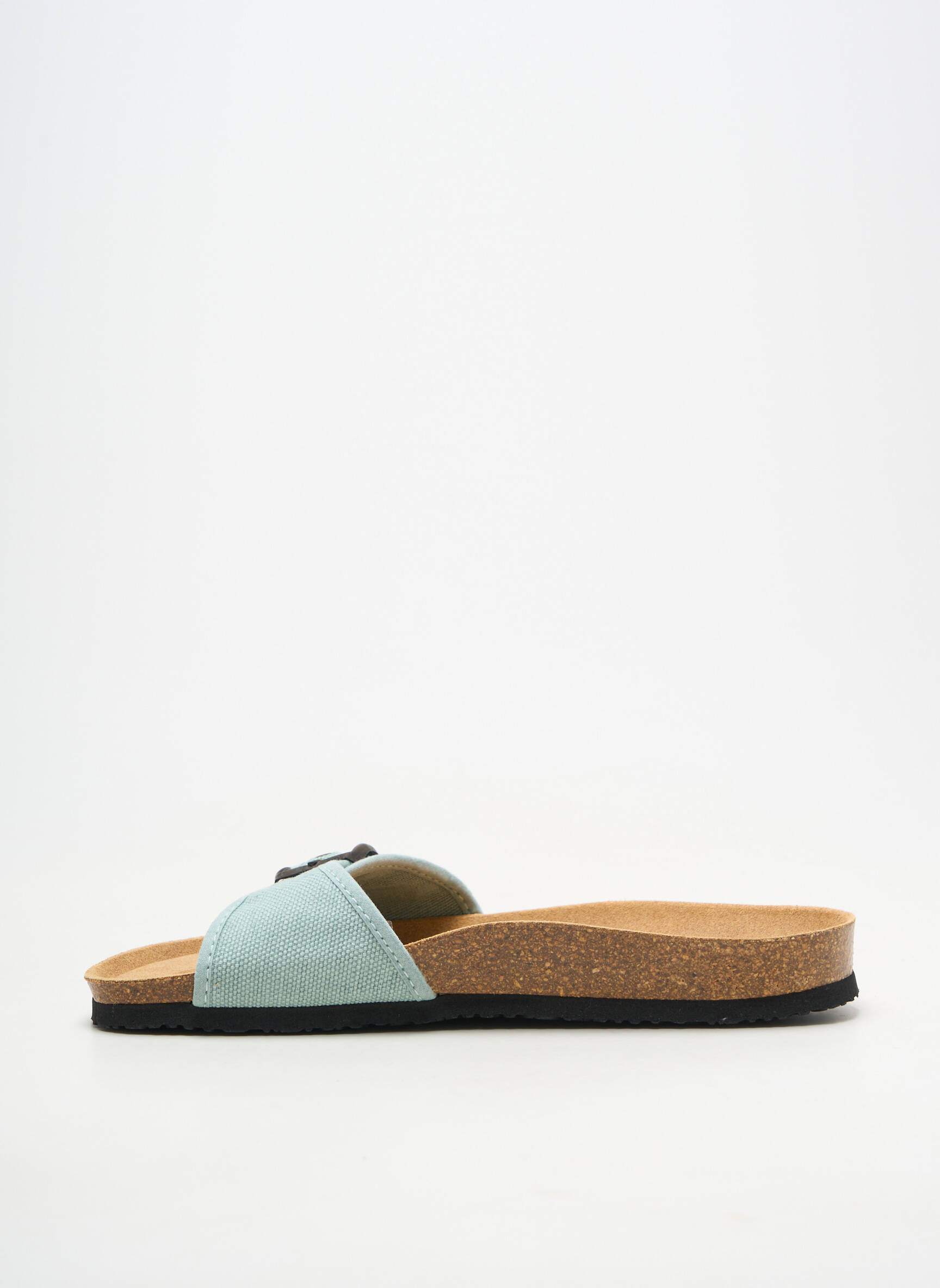 Mule/sabotai atvira pabaiga plokščias kulnas iki 3 cm mėlyna NATURAL WORLD moteris