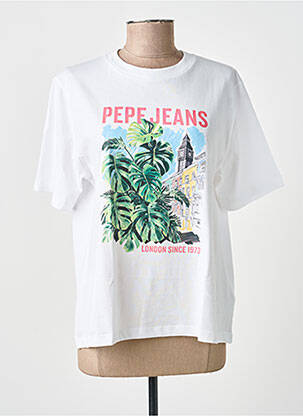 T-marškinys floqué serigrafija trumpas rankovės baltas PEPE JEANS moteris
