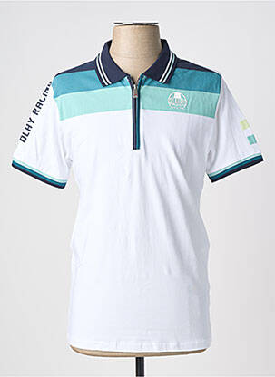 Polo jersey audinys trumpas rankovės baltas DELAHAYE vyras
