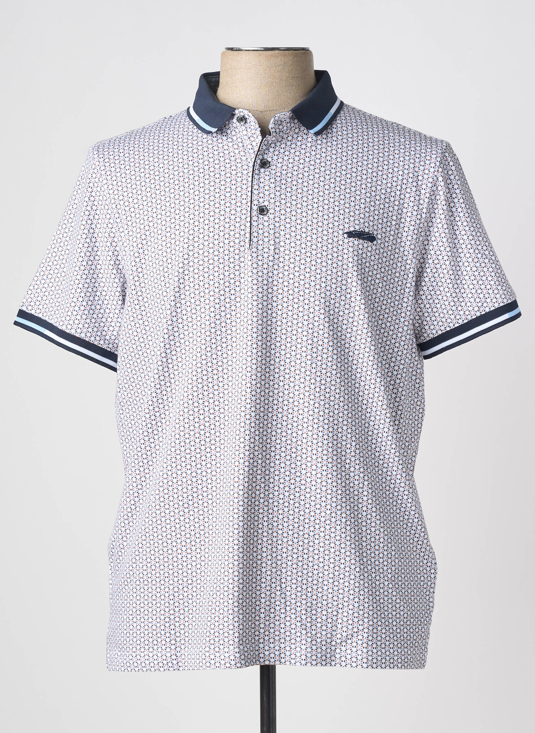 Polo jersey audinys trumpas rankovės mėlyna DELAHAYE vyras