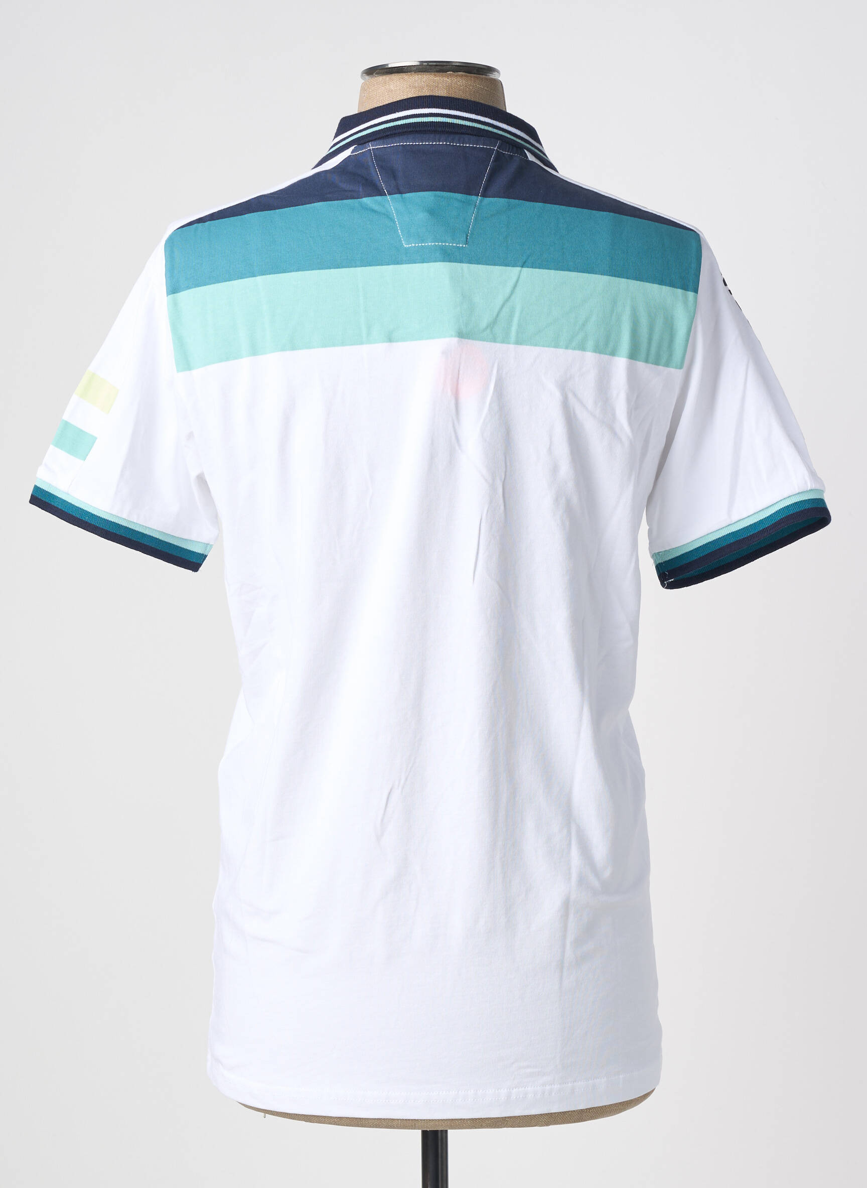 Polo jersey audinys trumpas rankovės baltas DELAHAYE vyras