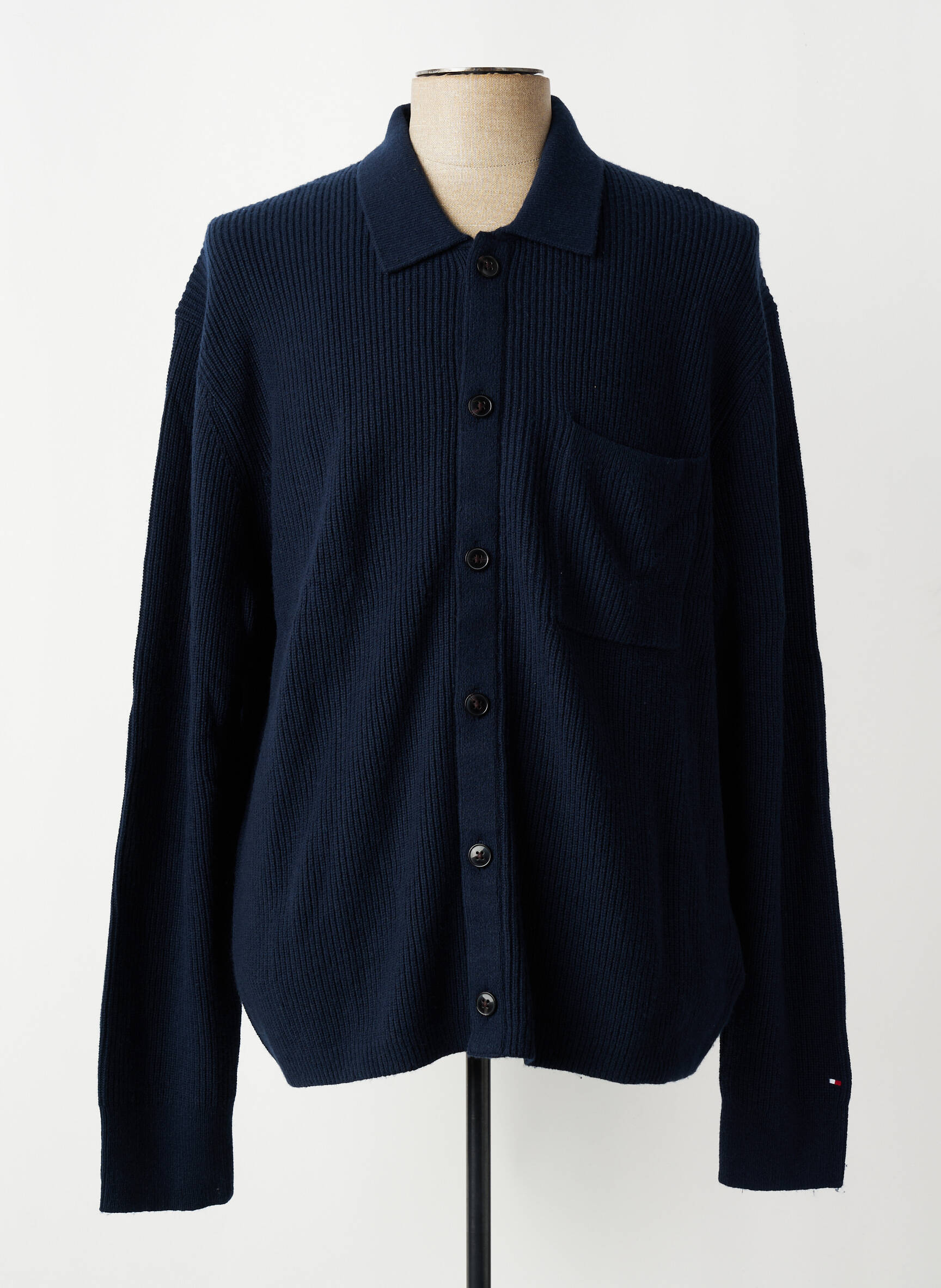 Ilgų rankovių liemenė priekinė mygtukų uždarymo sistema mėlyna TOMMY HILFIGER vyras