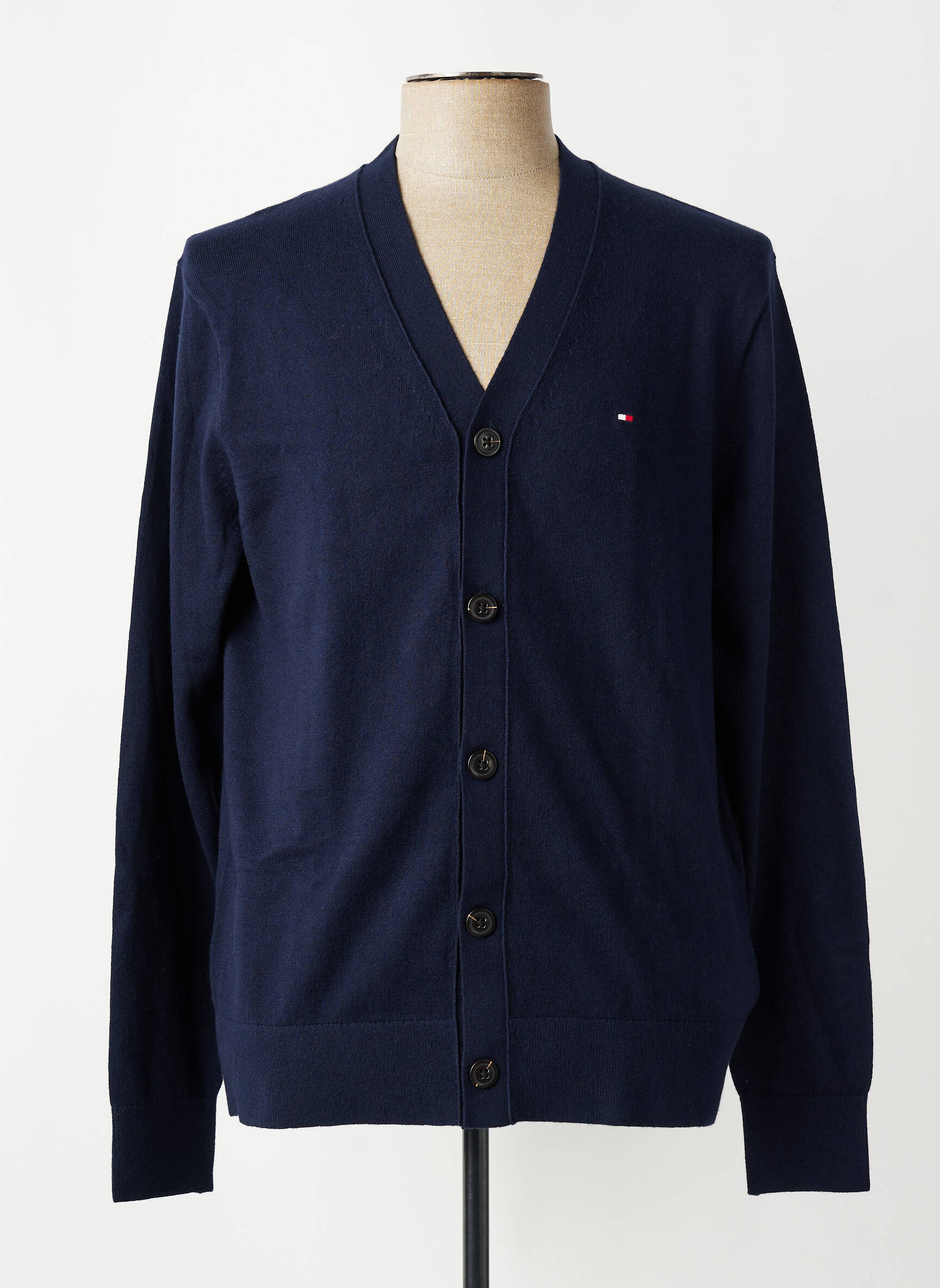 Ilgų rankovių liemenė priekinė mygtukų uždarymo sistema mėlyna TOMMY HILFIGER moteris