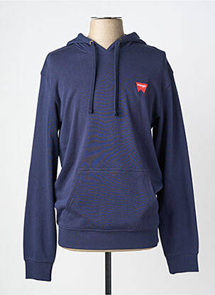 Kapišonas floqué serigrafija ilgos rankovės mėlyna WRANGLER vyras