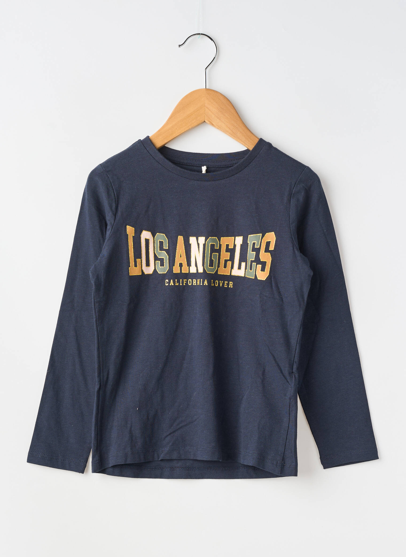 T-marškinys centrinė iškirptė ilgos rankovės mėlyna NAME IT mergina