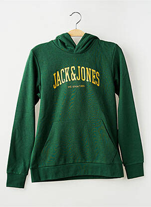 Kapišonas kišenės ilgos rankovės žalias JACK & JONES berniukas